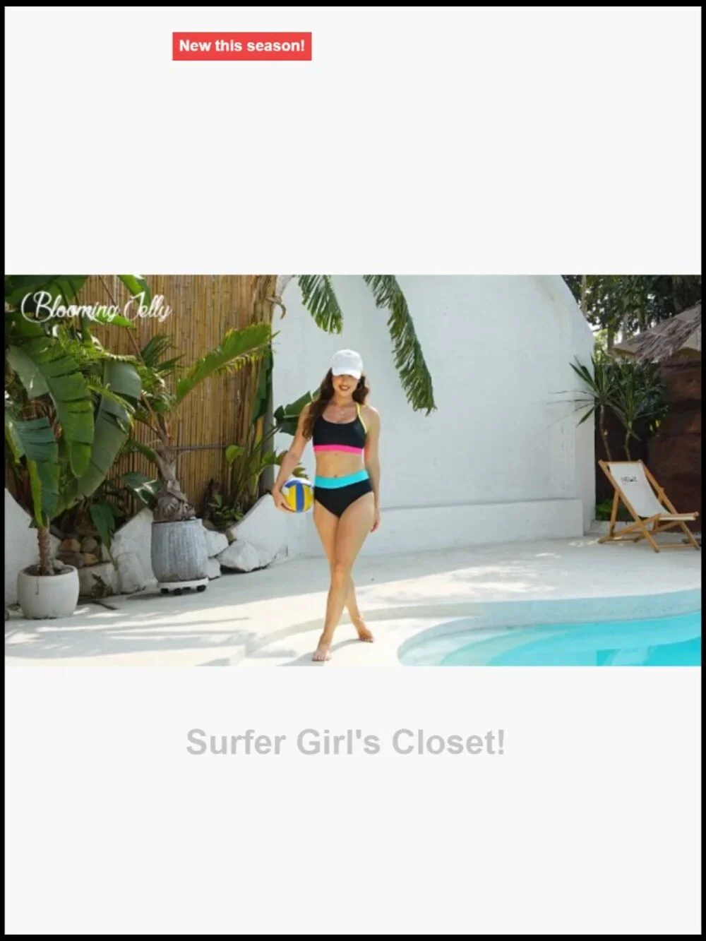 High Waisted Tummy Control Bikini Set Supportive Sporty Bathing Suit Color Block